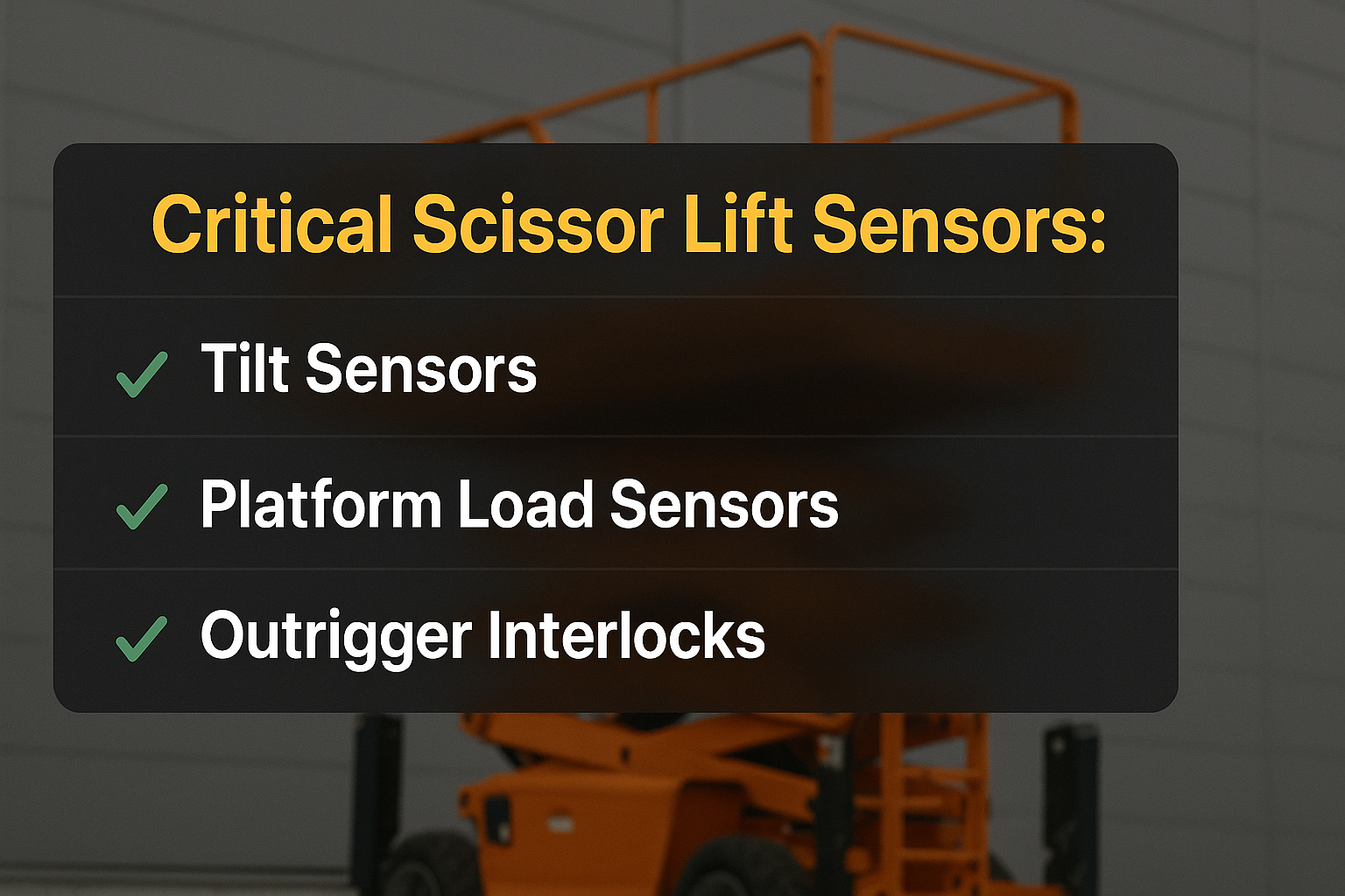 Scissor Lift Sensors
