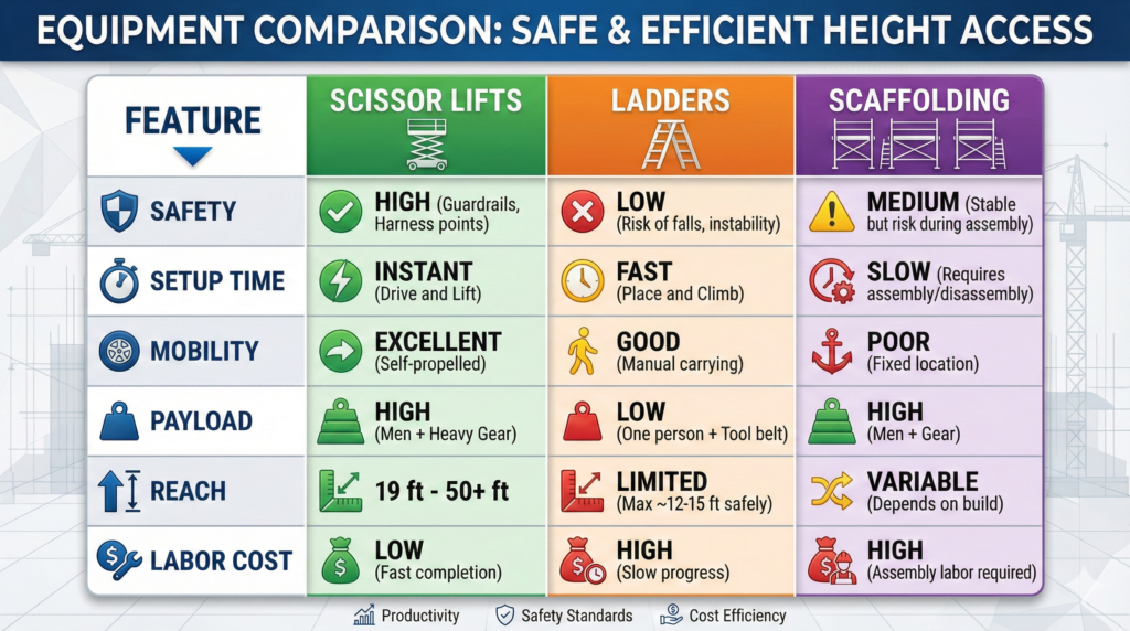 Role of scissor lifts for festive lightings