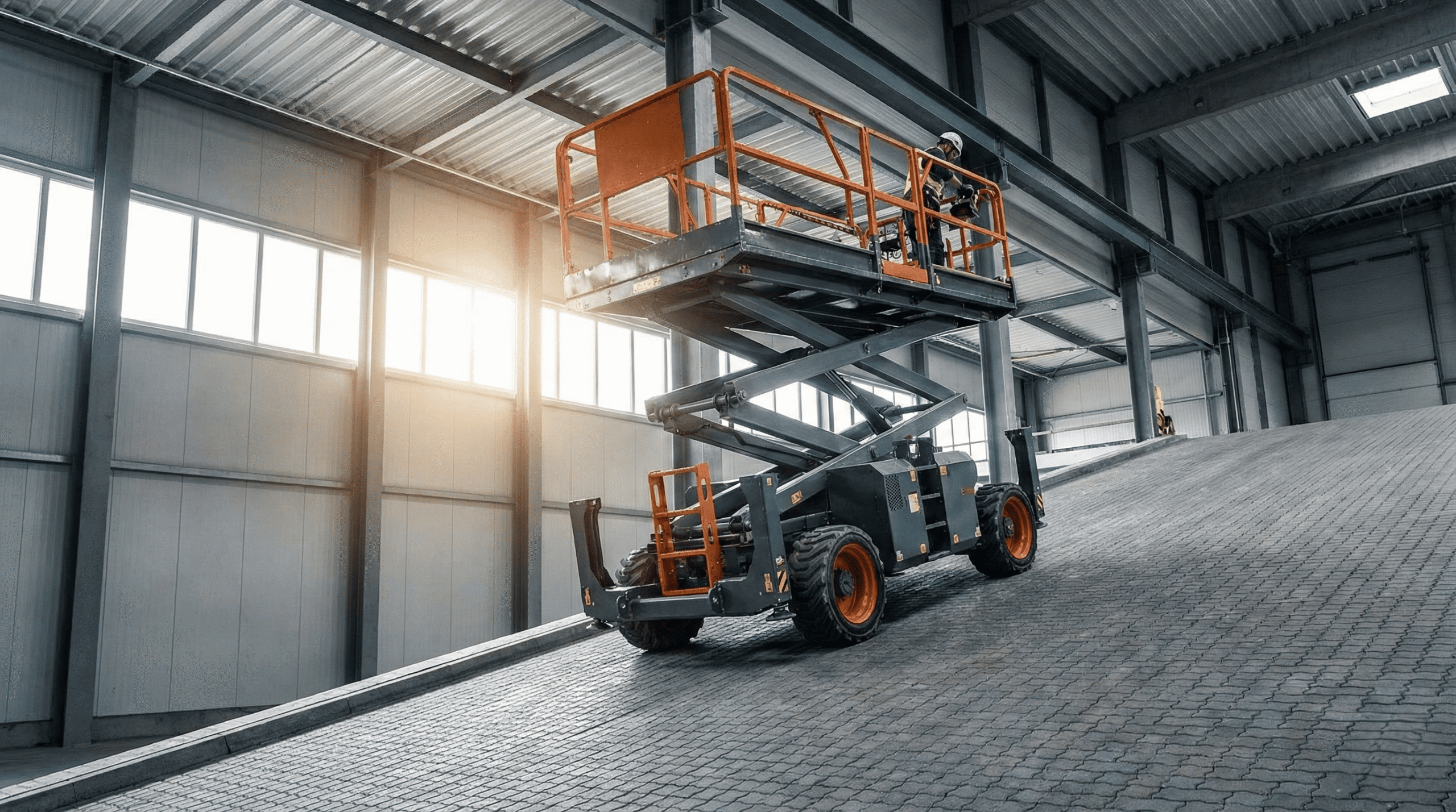 scissor lift for sloped floor