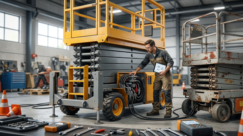 Replace a scissor lift