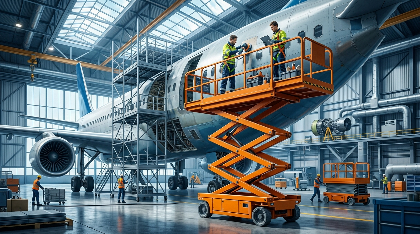 scissor lifts in aerospace