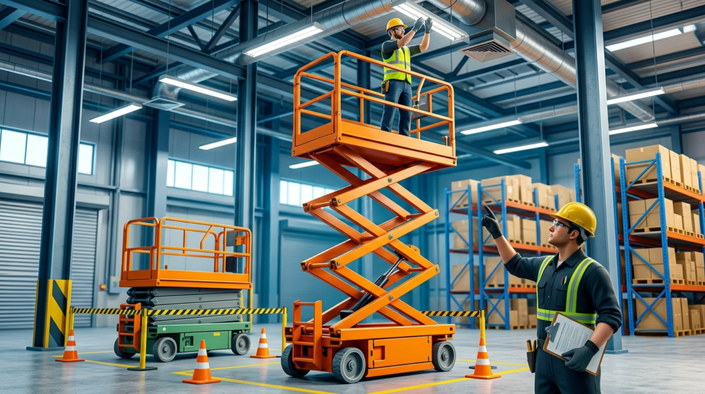 Scissor lifts in industrial facilities