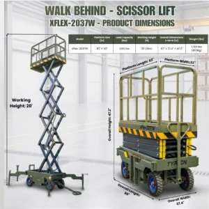 TYPHON xFlex-2037W Walk-Behind Scissor Lift 1102 lbs load capacity Electric 110V