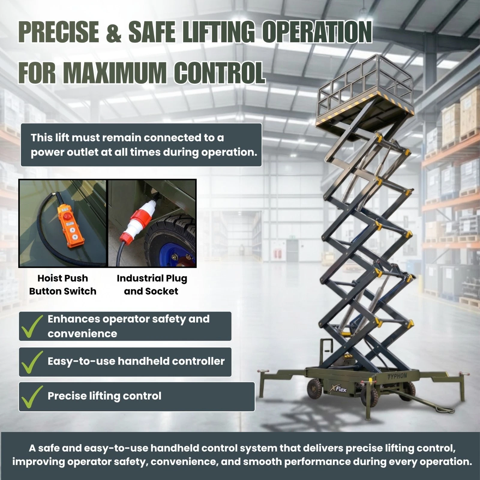 TYPHON xFlex-4065W Walk-Behind Scissor Lift 1100 lbs load capacity Electric 110V - Image 7