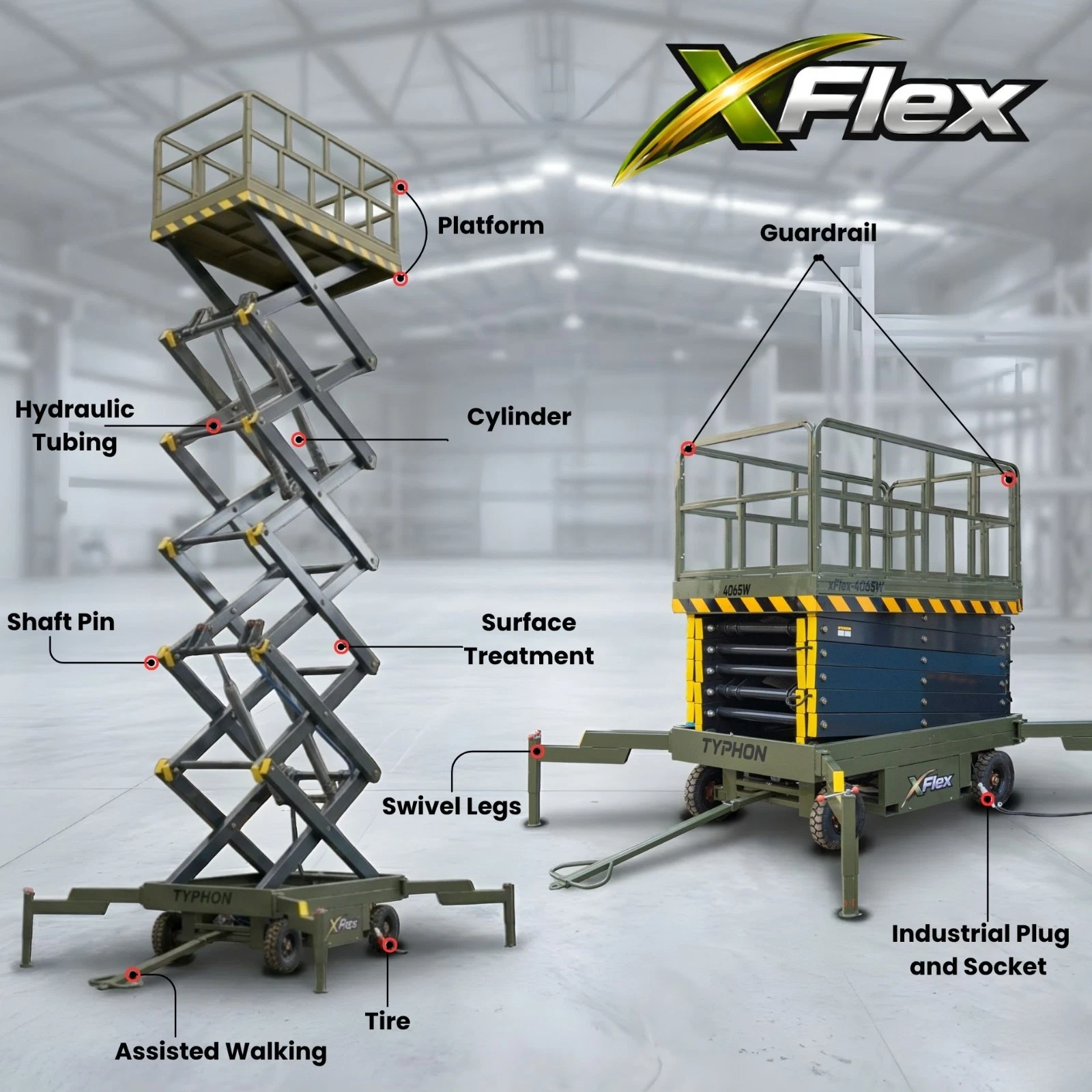 TYPHON xFlex-4065W Walk-Behind Scissor Lift 1100 lbs load capacity Electric 110V - Image 4