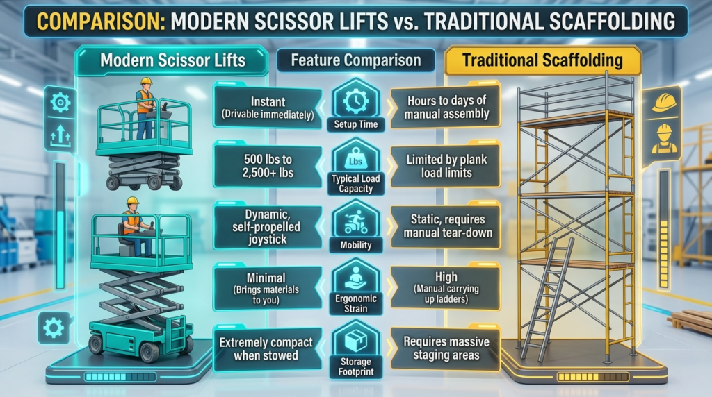 Scissor Lifts Over Scaffolding Comparison