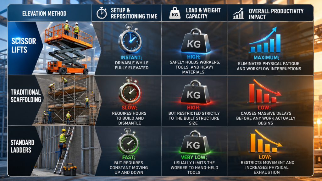 How scissor lifts improve workplace productivity Table