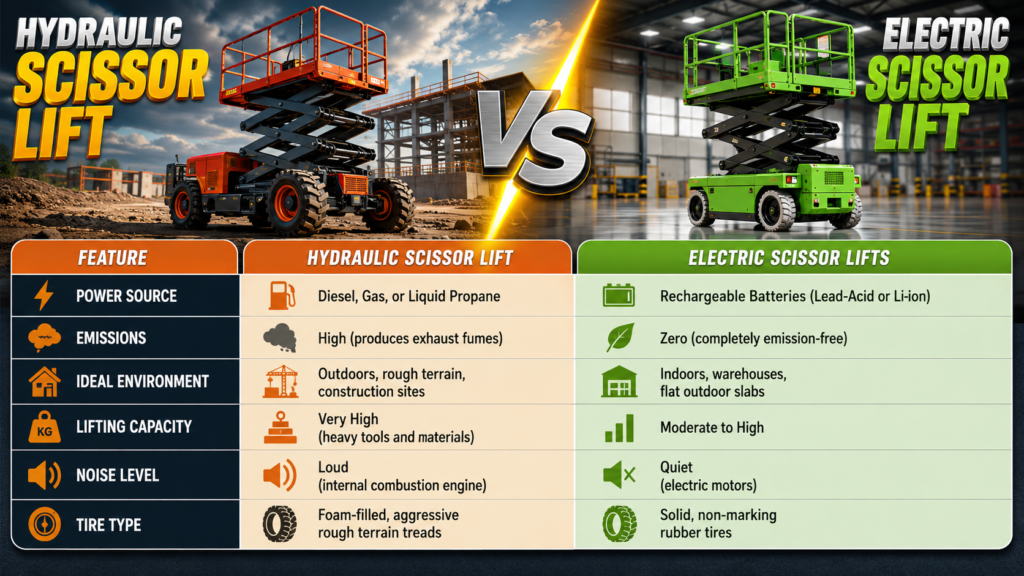 Hydraulic Scissor Lift Vs Electric Scissor Lift Table