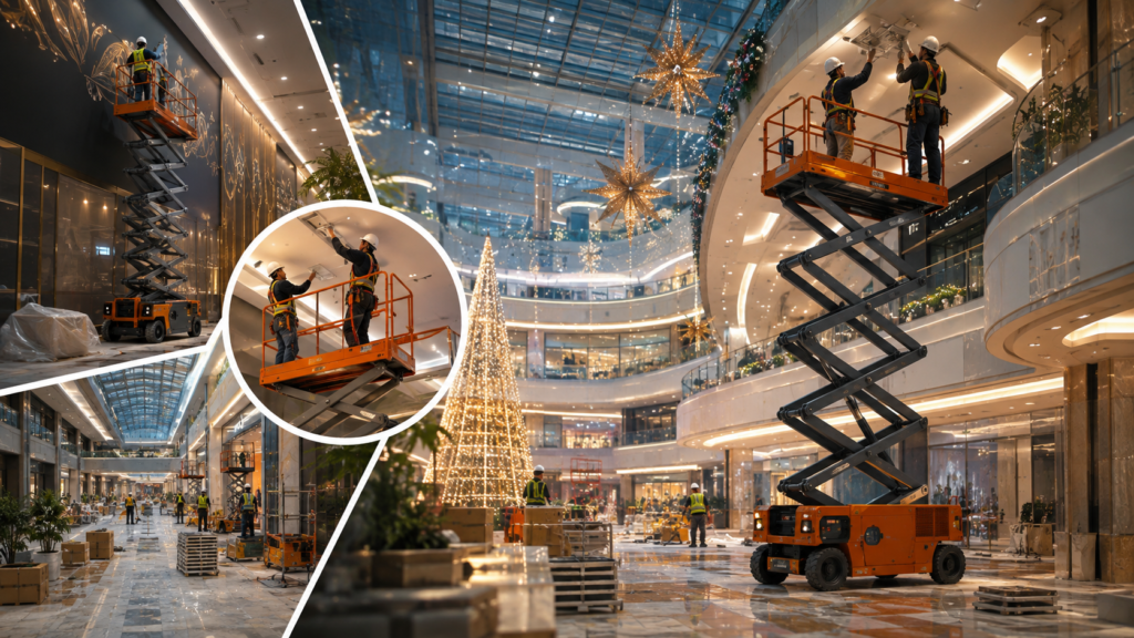 scissor lifts for mall renovations