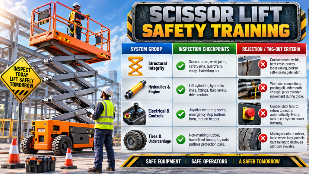 Scissor lift safety training Table