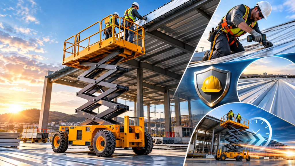 Scissor lifts for roofing